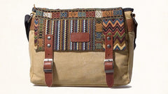 Vintage Mens Canvas Gray Cool Side Bag Messenger Bag Shoulder Bag for Men