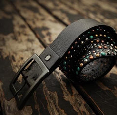 Handmade Genuine Leather Mens Belt Custom Cool Leather Men Black Belts for Men
