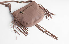 Stlyish WOMENs LEATHER Tassels Shoulder Bag Saddle Crossbody Purse With tassels