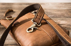 Cool Leather Belt Pouches Mens Waist Bag Shoulder Bag for Men