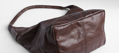 Vintage LEATHER WOMENs Large Bucket SHOULDER BAG Barrel Purse FOR WOMEN