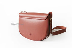 Cute Leather Red Brown Womens Saddle Purse Saddle Shoulder Bag for Women
