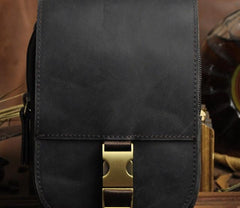 Small Mens Leather Belt Pouch Holster Belt Cases Cell Phone Waist Pouch for Men