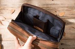Cool Leather Mens Small Side Bag Messenger Bags Shoulder Bags for Men