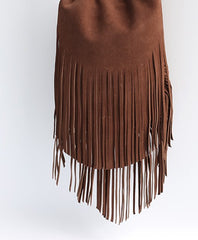 Handmade WOMENs LEATHER Tassels Shoulder Bag Vintage Crossbody Purse With tassels