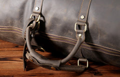 Vintage Leather Mens Large Weekender Bag Travel Bag Duffle Bag