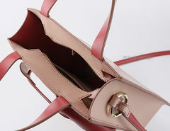 Stylish Pink Leather Womens Handbag Work Bag Purse Shoulder Bag for Women