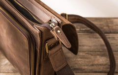 Cool Brown Vintage Leather Mens Messengers Bag Shoulder Bag for Men
