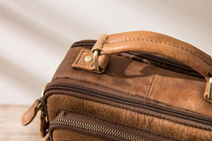 Cool Leather Brown Small Mens Messenger Bag Vintage Shoulder Bag  for Men