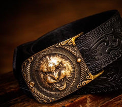 Handmade Cool Leather Mens Belt Leather Men Black Belts for Men