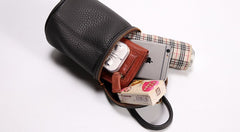 Cute LEATHER WOMEN Barrel Bag Small Bucket Purse Handbag SHOULDER Purses FOR WOMEN