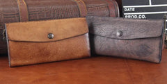 Handmade Leather Mens Clutch Cool Braided Wallet Clutch Wristlet Wallet for Men