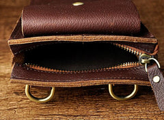 Mens Leather Small Belt Pouch Side Bag Waist Pouch COURIER BAG Holster Belt Case for Men