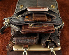 Cool Mens Leather Small Side Bag Belt Pouch Holster Belt Case Waist Pouch for Men