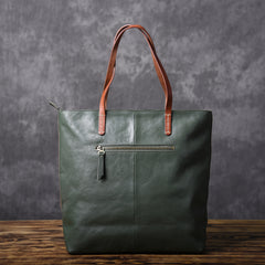 Green Women Leather Small Tote Bag Shopper Bag For Women