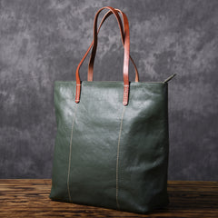 Green Women Leather Small Tote Bag Shopper Bag For Women