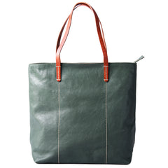 Green Women Leather Small Tote Bag Shopper Bag For Women