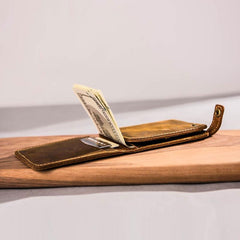 Leather Men Slim Small Wallet Bifold Small Vintage billfold Wallet for Men