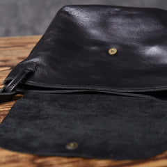 Leather Women Bucket Bag Black Shoulder Bag For Women