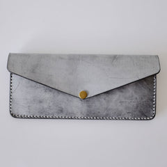 Handmade LEATHER Womens Long Wallet Leather Envelope Long Wallet FOR Women