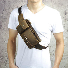 Vintage Leather Mens Fanny Pack Waist Pack Hip Pack Belt Bag for Men