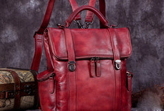 Vintage Handmade Womens Leather Backpack Bag Fashion Backpack Purse For Women