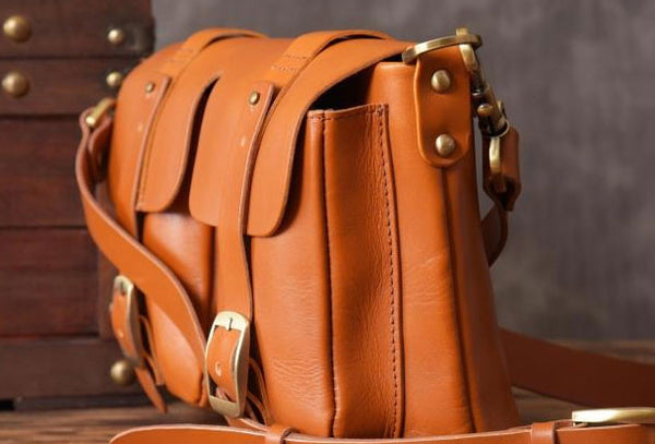 Handmade leather men Briefcase messenger vintage shoulder laptop bag vintage bag MT04782031