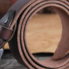 Genuine Leather Punk Rock Biker Trucker Mens Belt Men Black Coffee Belt for Men