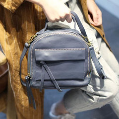 Grey Satchel Leather Women's Satchel Shoulder Bag - Annie Jewel