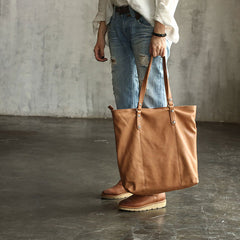 Vintage WOMENs Brown Large LEATHER Tote Bag Fashion Tote Purse FOR WOMEN