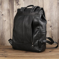 Black Suede Men's 15 inches Computer Backpack Large Travel Backpack Black Large College Backpack For Men