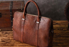 Vintage Cool leather mens Briefcase Business Briefcase laptop Briefcases for Men - EverHandmade