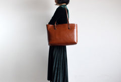 Brown Womens Leather Tote Purse Handbag Shoulder Bag Large Leather Shopper Bag for Women