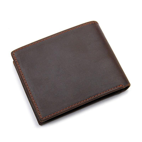 Black Leather Billfold Wallet for Men Black Bifold Wallet Coffee Leather Small W FY00882034