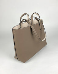 Womens Khaki Leather Shoulder Tote Bags Best Tote Handbag Shopper Bags Purse for Ladies