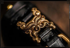 Handmade Leather Tibetan Mens Biker Chain Wallet Cool Wallet Long Chain Wallets for Men