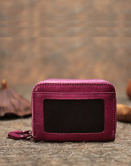 Leather Zipper Card Wallets Cute Small Women Double Zip Card Wallets For Ladies