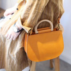 Circle Handle Bag Wooden Round Shaped Purses - Annie Jewel