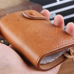 Genuine Leather Mens Cool Key Wallet Car Key Change Coin Card Holder Car Key Case for Men