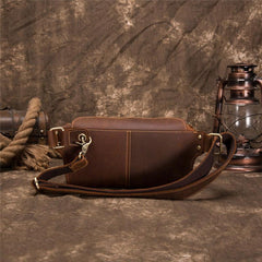 Retro Brown LEATHER MENS FANNY PACK FOR MEN BUMBAG Vintage WAIST BAGS