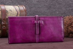 Genuine Leather Wallet Long Wallet Bifold Wallet Purse For Men Women - EverHandmade