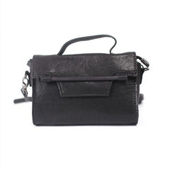 Black Leather Satchel Handbags Zip Shoulder Bag - Annie Jewel