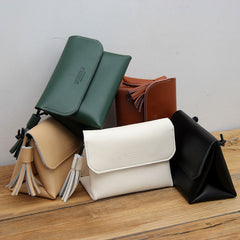 Cute LEATHER WOMEN Triangular SHOULDER BAG Stylish Crossbody Purse FOR WOMEN