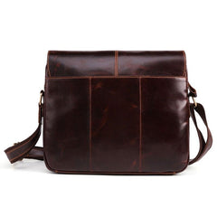Cool Dark Brown Vintage Leather Small Side Bag Messenger Bag Shoulder Bags For Men