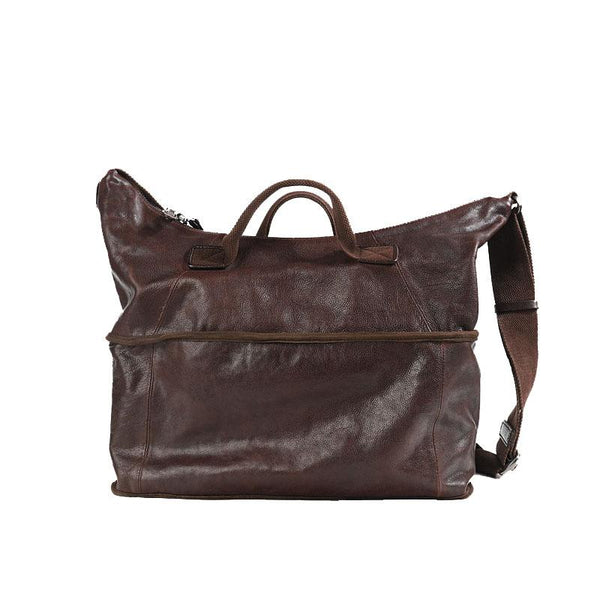 Casual Black Leather Mens 15 inches Tote Side Bag Large Messenger Bag Brown Tote YBL06882052