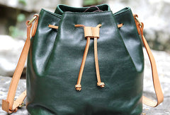 Handmade leather bucket purse crossbody bag purse shoulder bag for women - EverHandmade