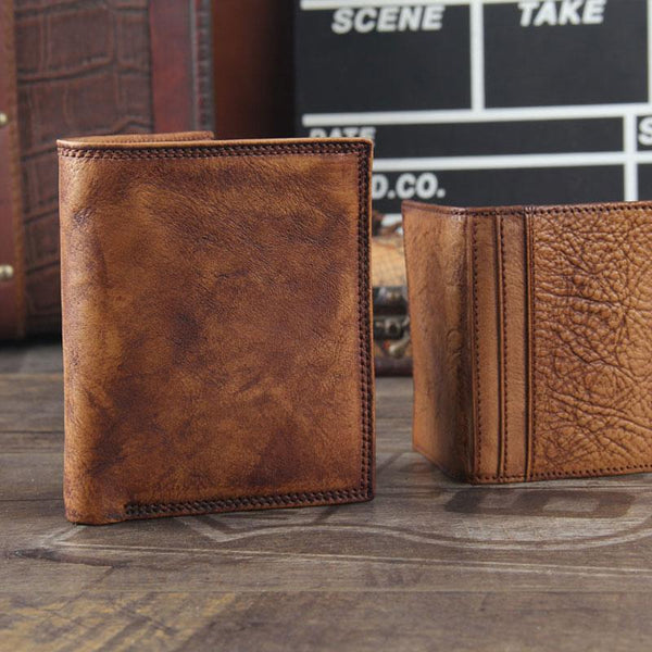 Handmade Genuine Leather Mens Cool Billfold Leather Wallet Men billfold Wallets YBL01011131