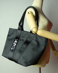 Black Womens Nylon Shopper Tote Womens Nylon Shoulder Tote Black Nylon Handbag Purse for Ladies