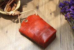 Vintage Womens Black Leather Shoulder Bucket Bag - Side View