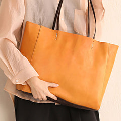 Fashion Brown Large Leather Tote Bag Shopper Bag Big Black Tote Purse For Women